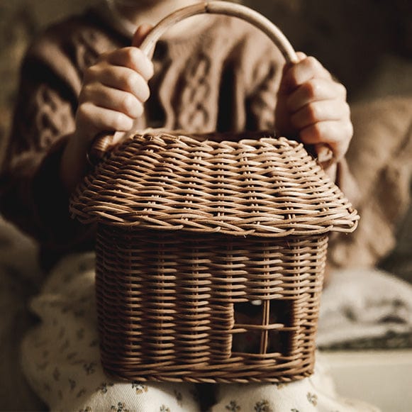Handwoven Rattan Hutch Small Basket – Portable Storage for Kids - Nssoma