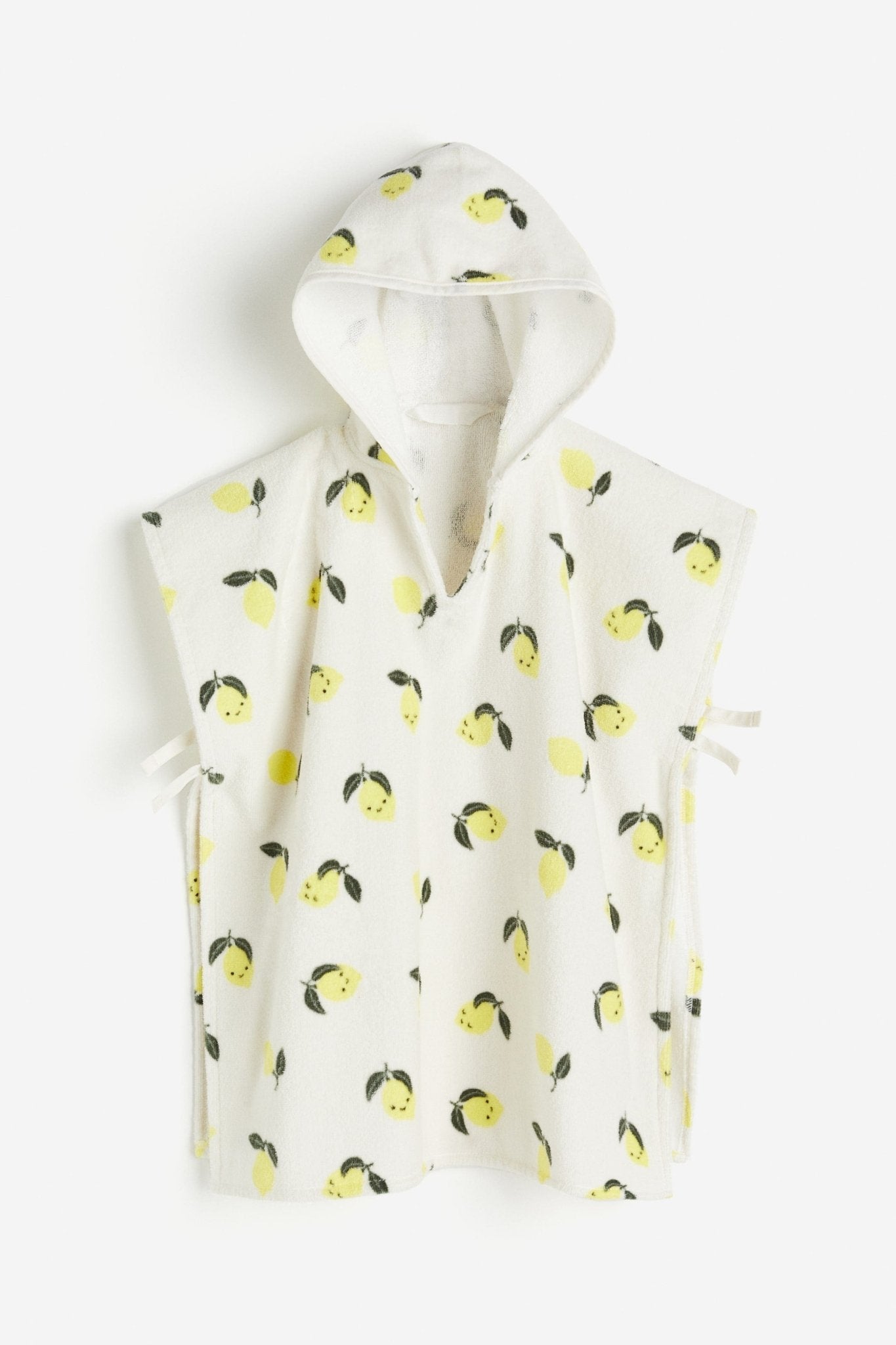 Baby Poncho Towel – Soft Organic Cotton Hooded Poncho with Lemon Print - Nssoma