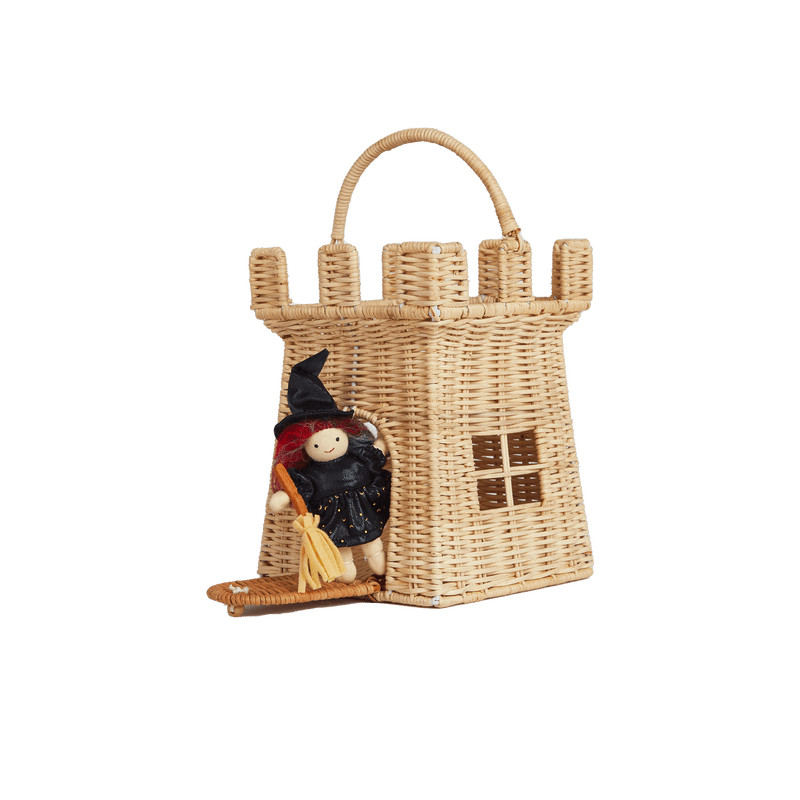 Handwoven Rattan Castle Bag – Kids’ Decorative Carry Basket - Nssoma