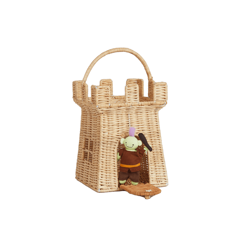Handwoven Rattan Castle Bag – Kids’ Decorative Carry Basket - Nssoma