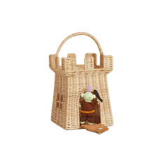 Handwoven Rattan Castle Bag – Kids’ Decorative Carry Basket - Nssoma