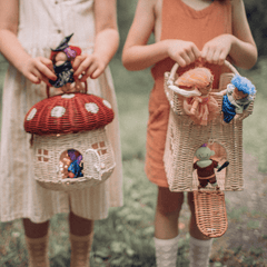 Handwoven Rattan Castle Bag – Kids’ Decorative Carry Basket - Nssoma