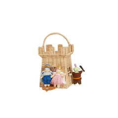 Handwoven Rattan Castle Bag – Kids’ Decorative Carry Basket - Nssoma