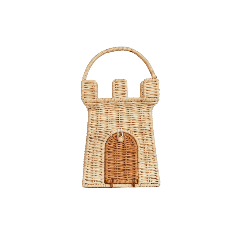 Handwoven Rattan Castle Bag – Kids’ Decorative Carry Basket - Nssoma