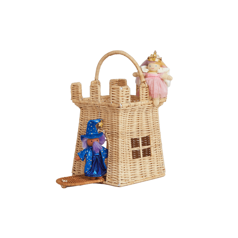 Handwoven Rattan Castle Bag – Kids’ Decorative Carry Basket - Nssoma