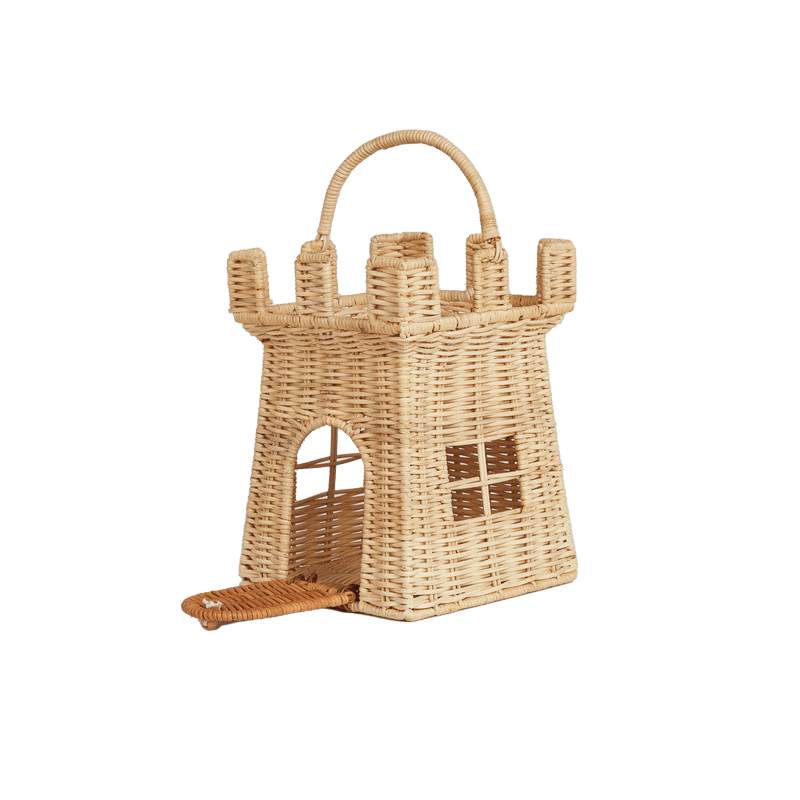 Handwoven Rattan Castle Bag – Kids’ Decorative Carry Basket - Nssoma