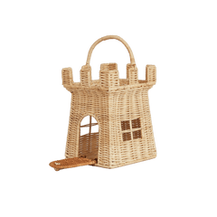Handwoven Rattan Castle Bag – Kids’ Decorative Carry Basket - Nssoma