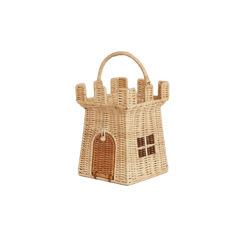 Handwoven Rattan Castle Bag – Kids’ Decorative Carry Basket - Nssoma