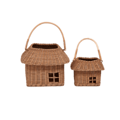 Handwoven Rattan Hutch Small Basket – Portable Storage for Kids - Nssoma