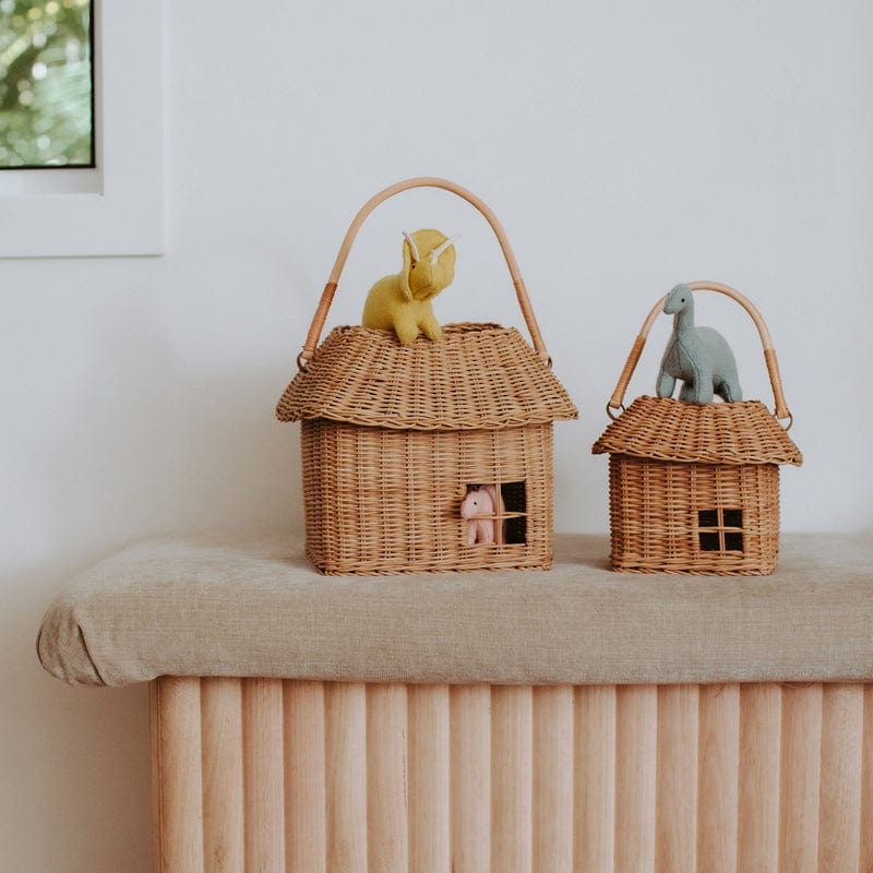 Handwoven Rattan Hutch Small Basket – Portable Storage for Kids - Nssoma