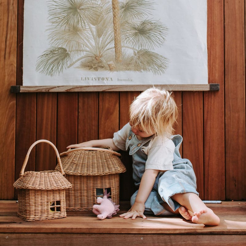 Handwoven Rattan Hutch Small Basket – Portable Storage for Kids - Nssoma