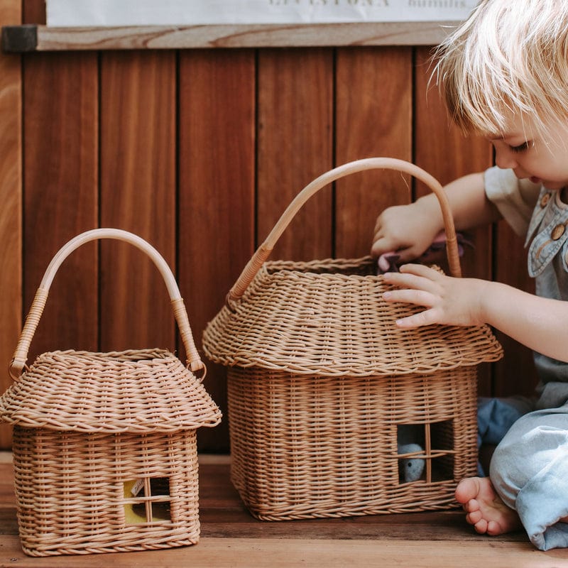 Handwoven Rattan Hutch Small Basket – Portable Storage for Kids - Nssoma