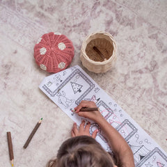 Handwoven Rattan Porcini Basket with Colored Twig Pencils – Musk - Nssoma