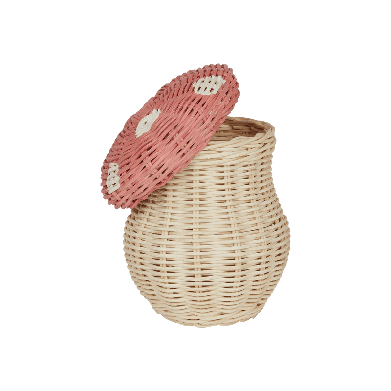 Handwoven Rattan Porcini Basket with Colored Twig Pencils – Musk - Nssoma