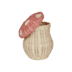 Handwoven Rattan Porcini Basket with Colored Twig Pencils – Musk - Nssoma