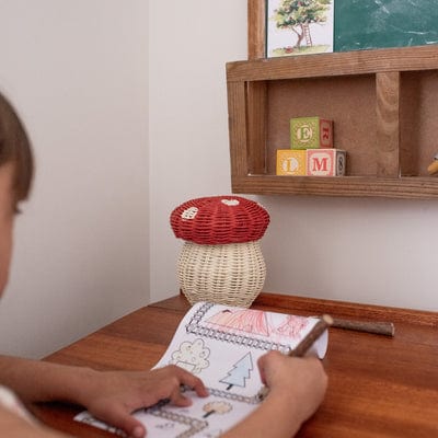 Handwoven Rattan Porcini Basket with Colored Twig Pencils – Musk - Nssoma