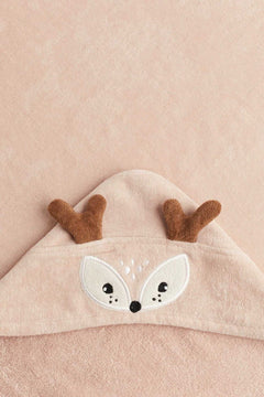 Hooded Bath Towel – Soft Organic Cotton Towel with Deer Design - Nssoma