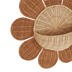 Natural Rattan Daisy Wall Basket – Decorative Storage for Kids’ Rooms - Nssoma