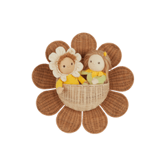 Natural Rattan Daisy Wall Basket – Decorative Storage for Kids’ Rooms - Nssoma
