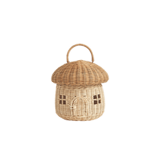 Natural Rattan Mushroom Basket – Handwoven Decorative Carry Bag - Nssoma