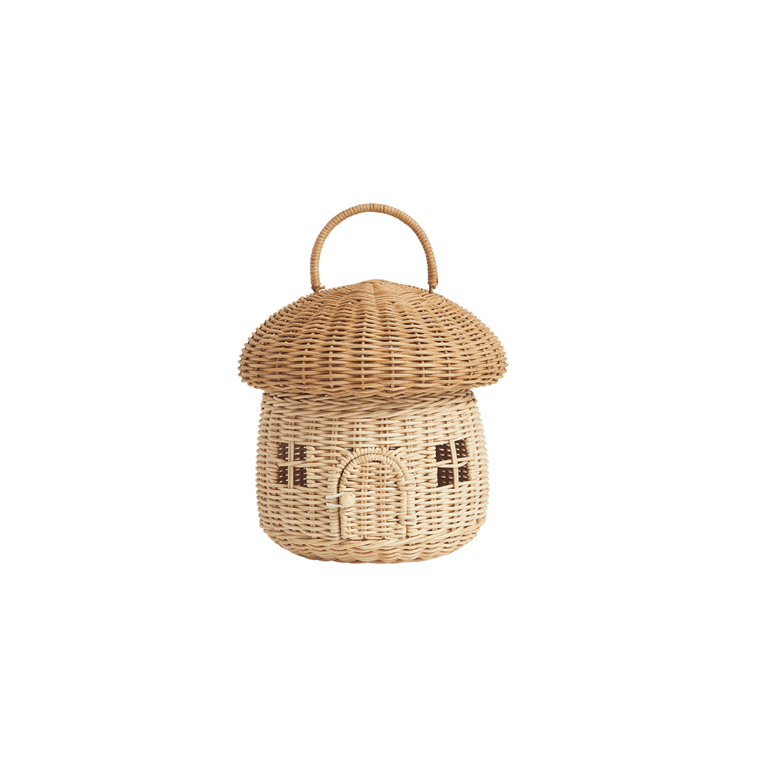 Natural Rattan Mushroom Basket – Handwoven Decorative Carry Bag - Nssoma