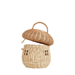 Natural Rattan Mushroom Basket – Handwoven Decorative Carry Bag - Nssoma