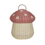 Natural Rattan Mushroom Storage Basket – Musk Pink Decorative Organizer - Nssoma