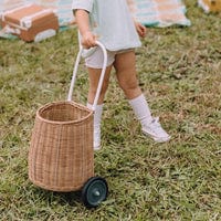 Natural Rattan Original Luggy – Handwoven Toddler Pull Basket - Nssoma