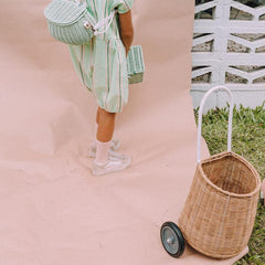 Natural Rattan Original Luggy – Handwoven Toddler Pull Basket - Nssoma