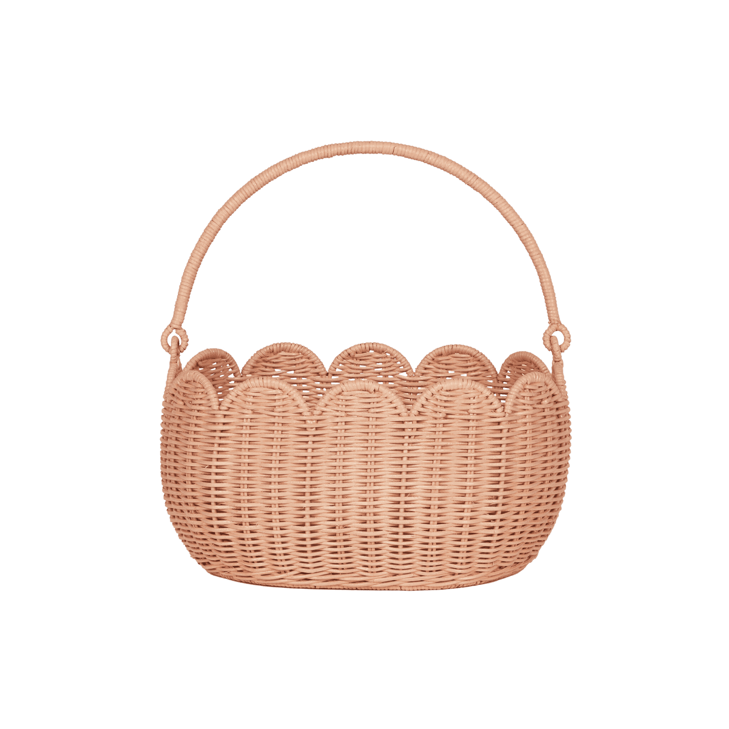 Natural Rattan Petal Basket – Seashell Pink Storage & Carry Basket - Nssoma