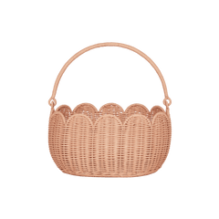 Natural Rattan Petal Basket – Seashell Pink Storage & Carry Basket - Nssoma