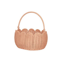 Natural Rattan Petal Basket – Seashell Pink Storage & Carry Basket - Nssoma