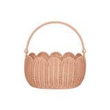 Natural Rattan Petal Basket – Seashell Pink Storage & Carry Basket - Nssoma