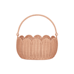 Natural Rattan Petal Basket – Seashell Pink Storage & Carry Basket - Nssoma