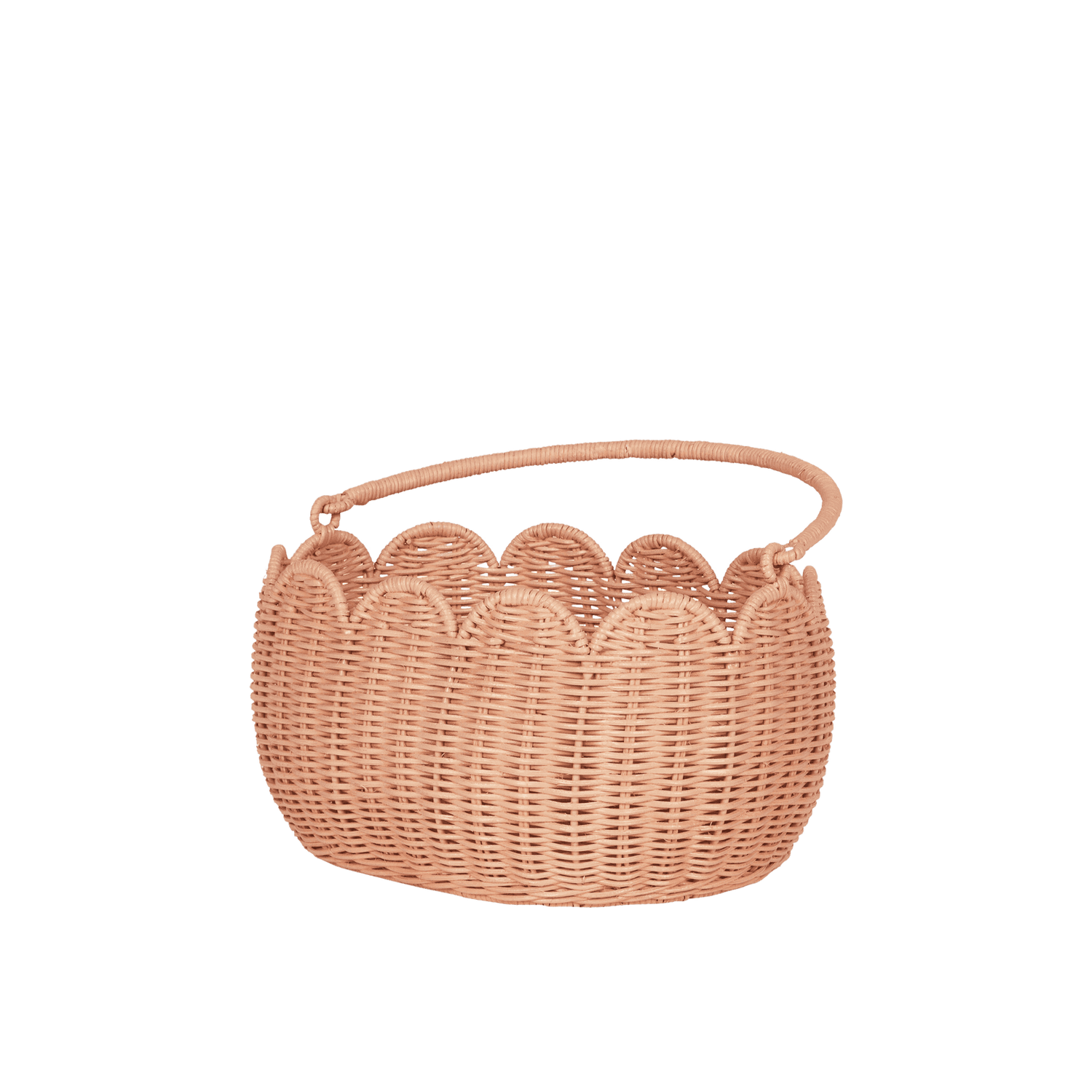 Natural Rattan Petal Basket – Seashell Pink Storage & Carry Basket - Nssoma