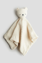 Organic Cotton Muslin Comfort Blanket – Soft Bear Security Blanket for Babies - Nssoma