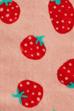Patterned Bath Towel – Soft Cotton Towel with Strawberry Print - Nssoma