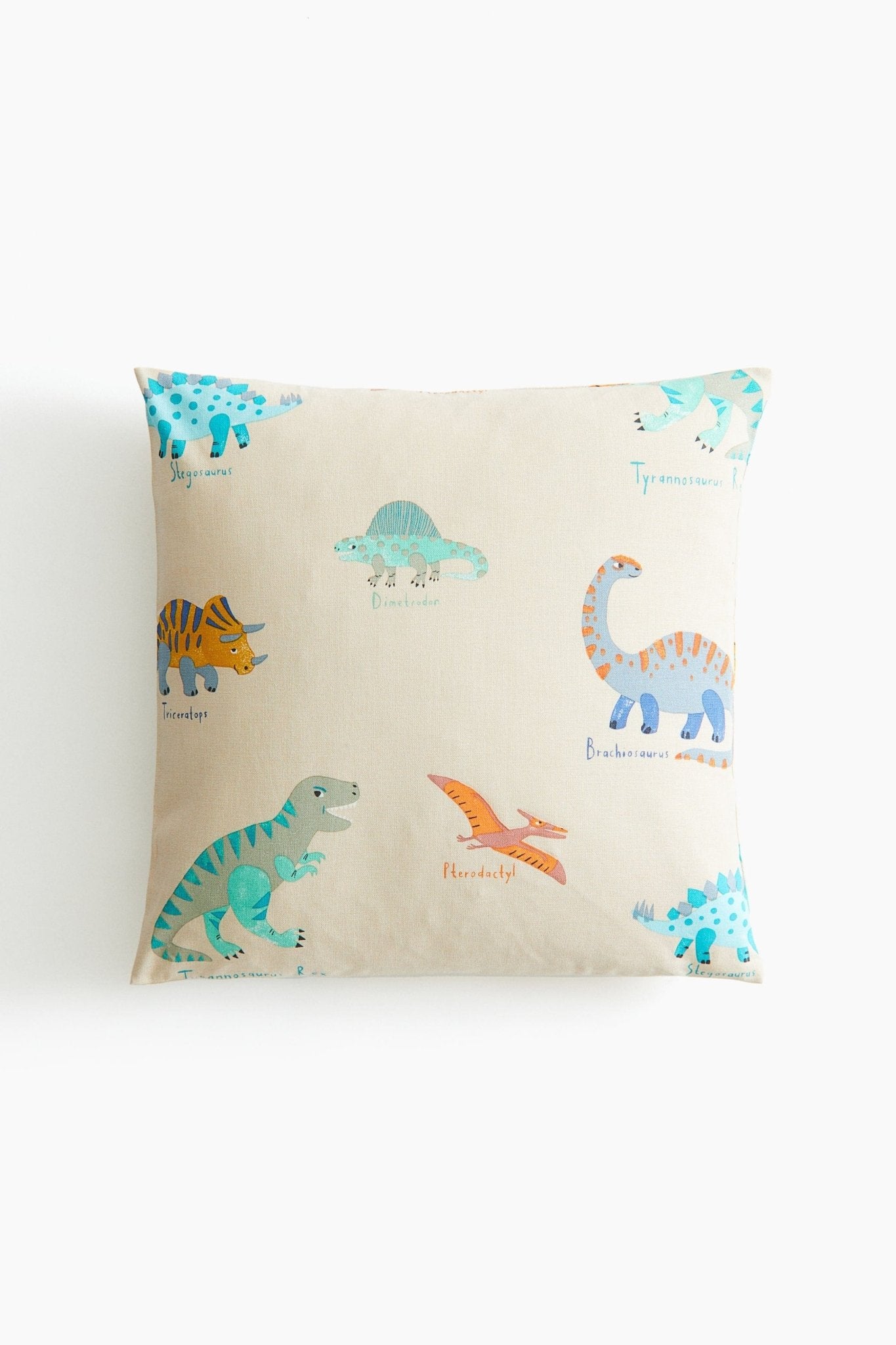 Printed Cotton Cushion Cover – Dinosaur - Themed Pillow Cover for Kids Room - Nssoma