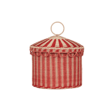 Rattan Circus Tent Toy Basket – Large Storage Hamper with Lid - Nssoma