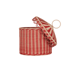 Rattan Circus Tent Toy Basket – Large Storage Hamper with Lid - Nssoma